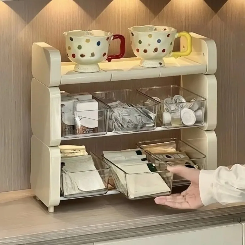 Lovely Desktop Drawer Storage Box Tea Bag Tea Room Office Multi-layer ...