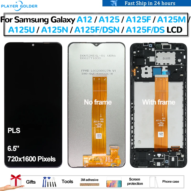 

ЖК-дисплей с сенсорной панелью и дигитайзером в сборе для Samsung Galaxy A12, A125, A125F, A125M, A125U, A125N