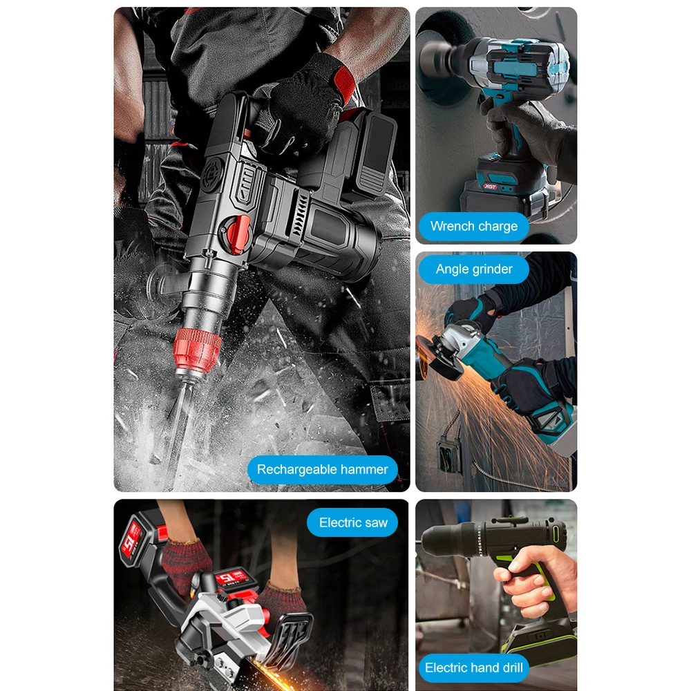 Two-seater Lithium-ion Battery Charger Replacement for Makita BL1415 BL1815 BL1830 BL1850 Electric Drill Grinder Power Tool