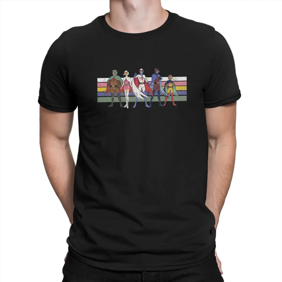 Kagaku Ninja-Tai Gatchaman G Force Tshirt Graphic Men Top Vintage Punk Summer Clothing Harajuku T Shirt