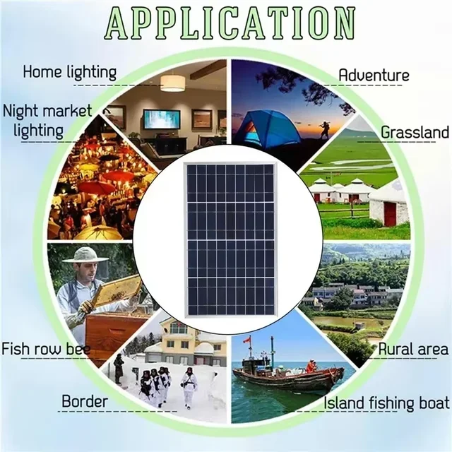 300W 12V Solar Panel Kit Complete Polycrystalline USB Power Portable Outdoor Rechargeable Solar Cell Solar Generator for Home 4