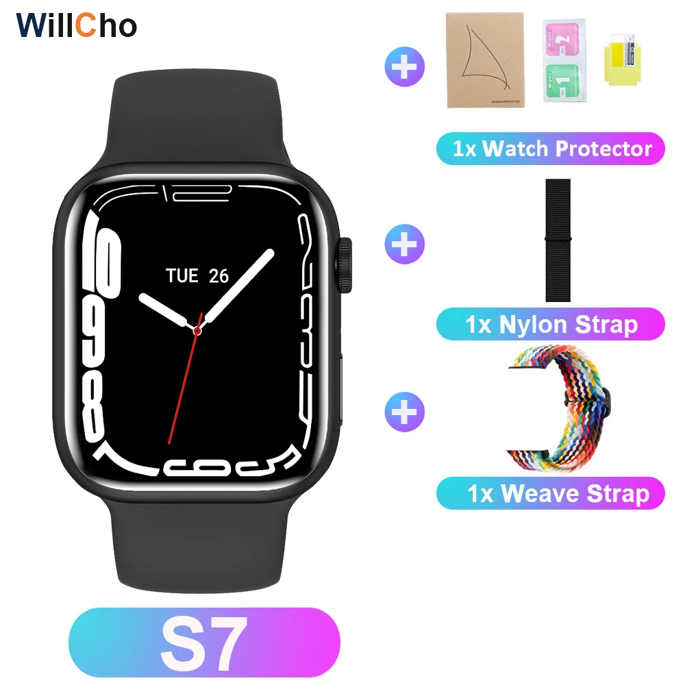 2022 S7 Smart Watch Iwo 14 Pro Nfc Voice Assistant Bluetooth Dial Answer Call Watch for Men Smart Watch Women Series 7 Pk W37Pro 
