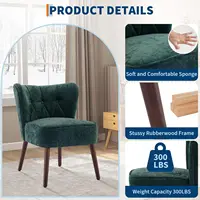 Удобное одноместное кресло для гостиной, спальни, офиса, столовой, туалетного столика, современное акцентное кресло, кресло с деревянными ножками — изображение 4