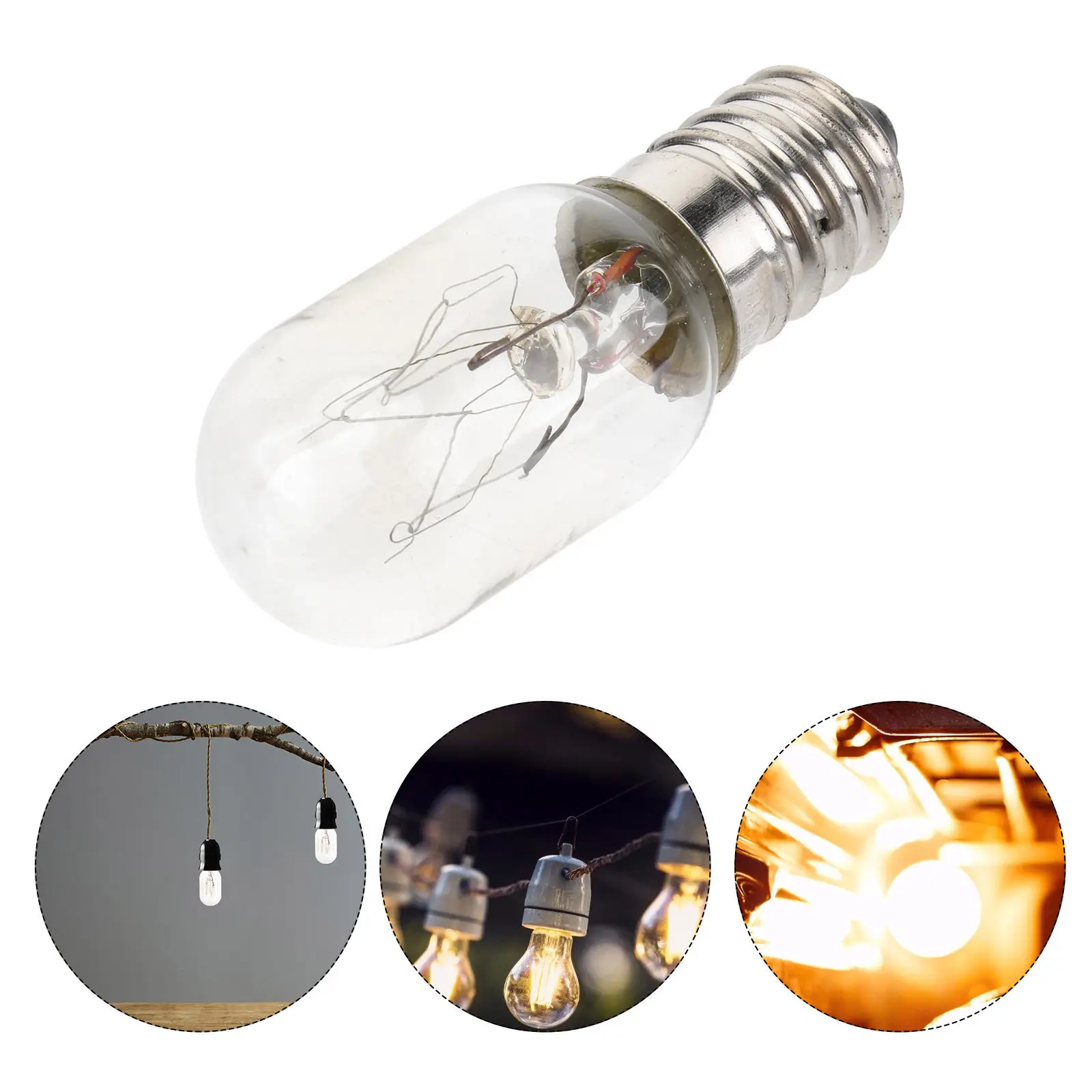 4개 전자레인지 전구 220V 15W E14 베이스 2700K 따뜻하고 효율적인 LE..