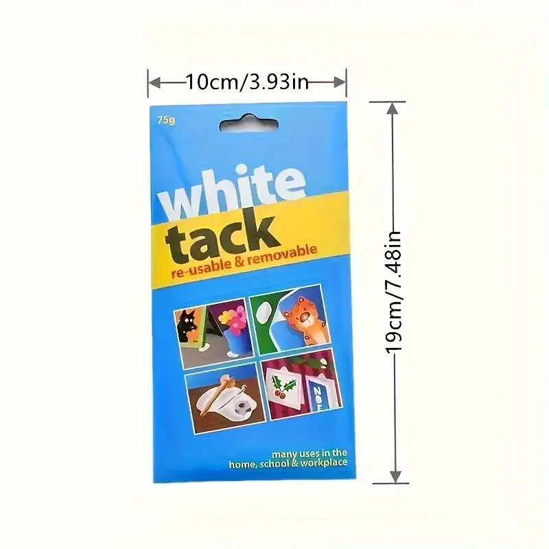 White Tack Multipack: Reusable, Wall-Safe, Non-Toxic, Removable Sticky Adhesive Putty for Posters, Photo Frames, Decorations 2