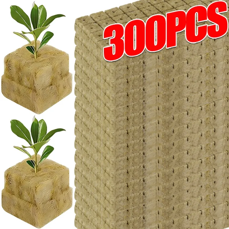 Hydroponic grow media cubes, seed starter plugs, soilless planting substrate, Rock wool starter plugs grow cubes for plant propagation cuttings