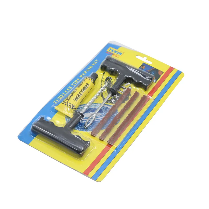 

Car Tire Repair Tool with Thread Drill Rubber Strip Super GluePopular 6Pcs Per Set Car Motorcycle Bike Tire Repair Tool Set