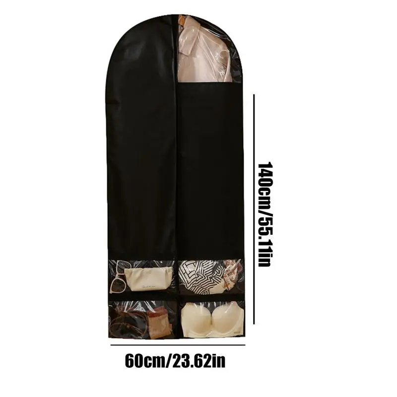 Dangling Coat Covers Large Capacity Dress Bag Covers With Clear Window Reusable Household Organizing Supplies Wardrobe Organizer 6