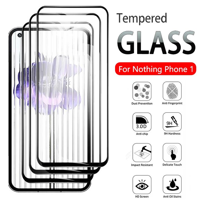 

Tempered Glass For Nothing Phone 1 Full Coverage Screen Protector Anti-Scratch Clear Protective Film For Nothing Phone 1