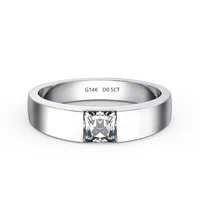 Test Positive Pure White Gold 14K Ring 0.5CT Princess Moissanite Diamond Women Engagement Ring Lucky Invitation Jewelry For Girl 1