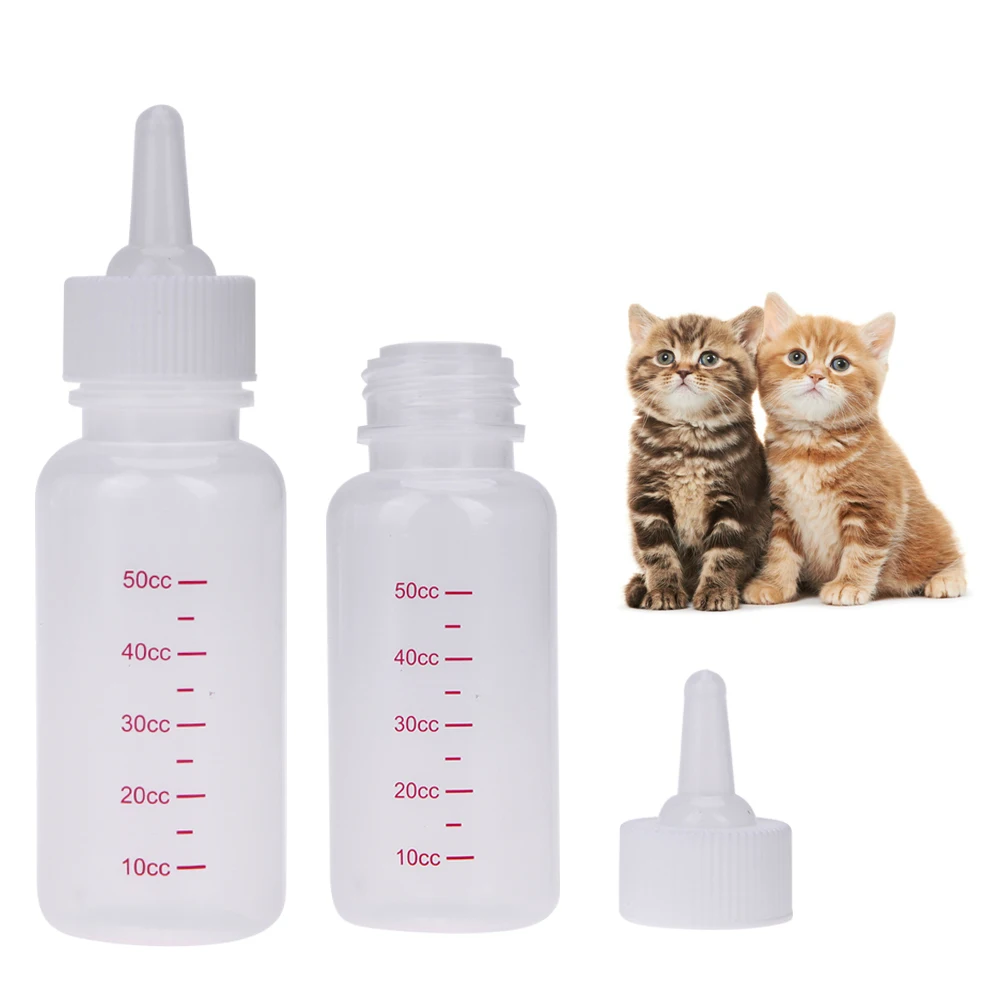 Transparent Newborn Baby Bottle with Cap 50ml Imebaby Baby Feeding Bottle Nipple-Squeezably Eco-friendly for Puppy Little Rabbit
