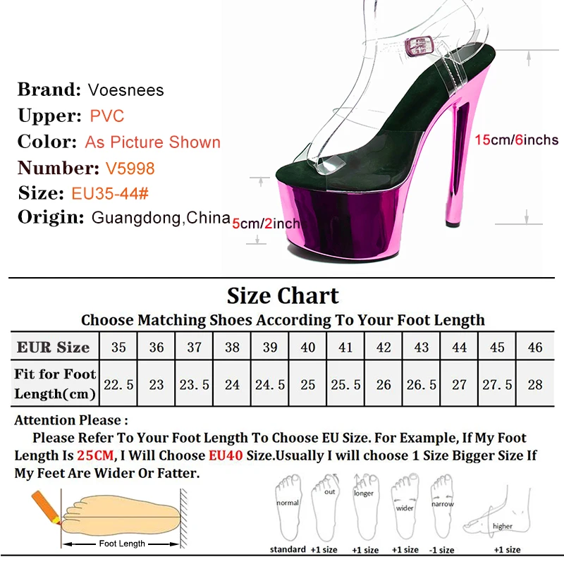 17cm Shiny Electroplated Heel Women Sandals Size 43 Red Stiletto Heel 7cm Platform Ankle Strap High Heel Nightclub Women's Shoes