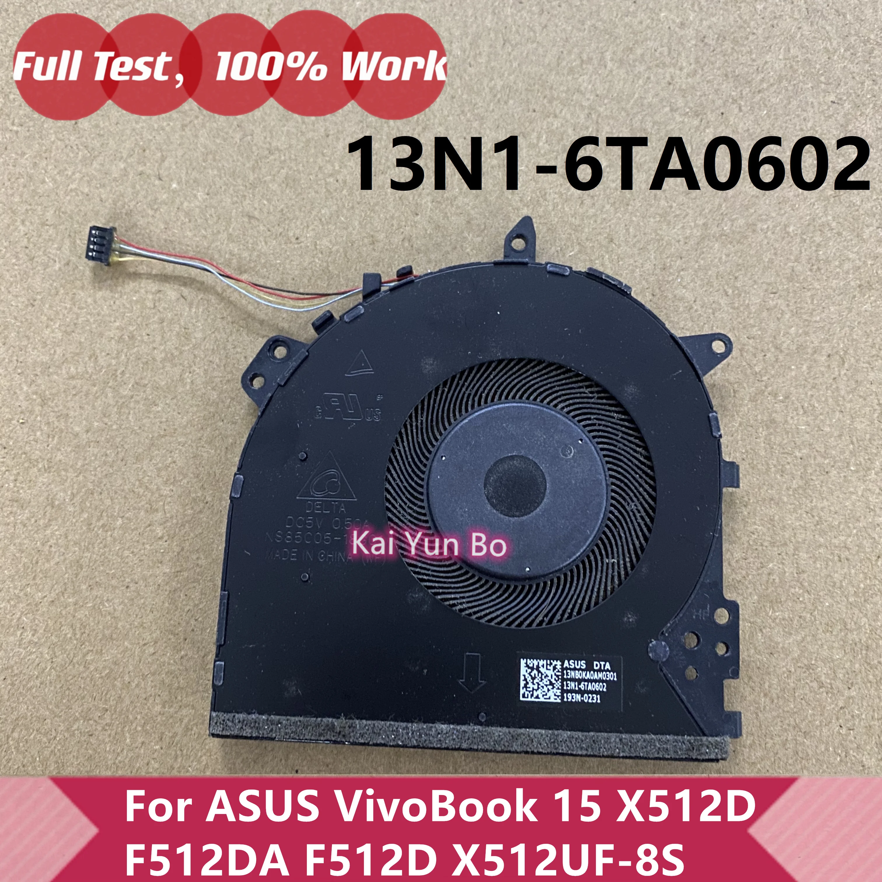 

Original Laptop CPU Cooling Fan For ASUS VivoBook 15 F512da X512D F512DA F512D X512UF-8S 13N1-6TA0602 13NB0KA0AM0301