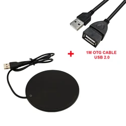 USB - Powered Electric Mug Warmer - Compact and Thermostatic Cup Heating Pad (Black Add OTG Cable)