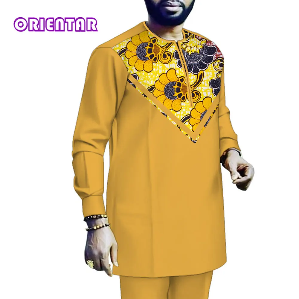 

African Clothes Man Dashiki Men's Blouse and Pants 2 Piece Casual Suits for Men 2022 African Clothing Shirts and Pants WYN1309