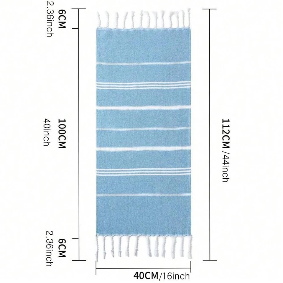 Chakir Turkish Linens Asciugamani turchi di alta qualità, 100% cotone di alta qualità, morbidi e assorbenti (set di 8 asciugamani, wedgewood