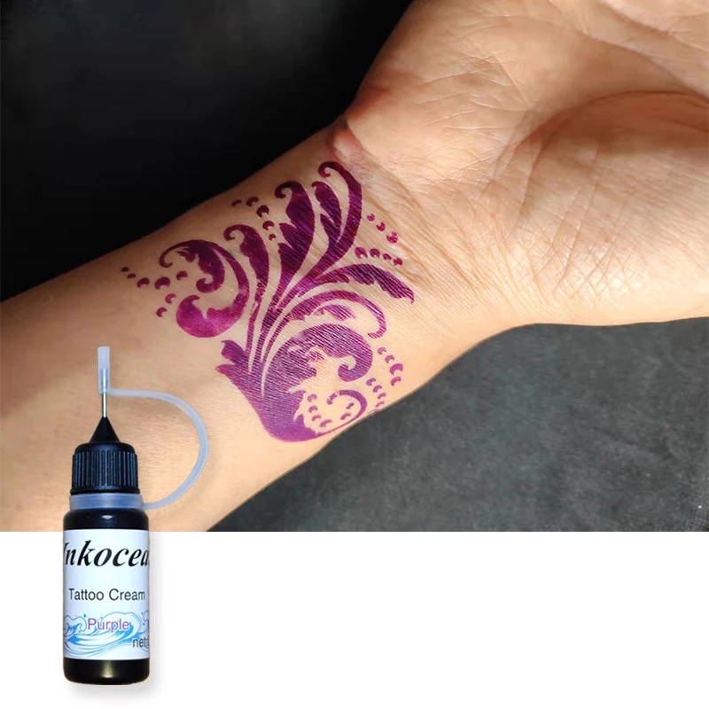 10ml Temporary Tattoo Cream For Women Men Kids Fake Tattoos Semi Permanent Tattoo Ink Art Painting Diy Fake Freckles tattoo ink,tattoo ink pigment,tattoo ink kit,tattoo transfer cream,tattoo pen kits,tattoo needles
