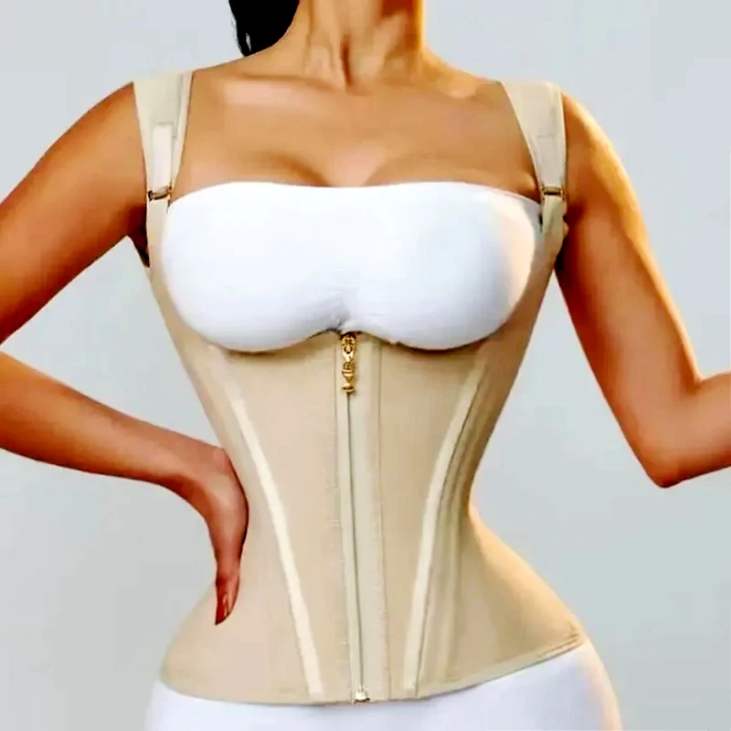 AfruliA Fajas Colombian Shapewear High Compression Girdle for Waist Trainer Slimming Sheath Tank Top Flat Belly Vest Body Shaper