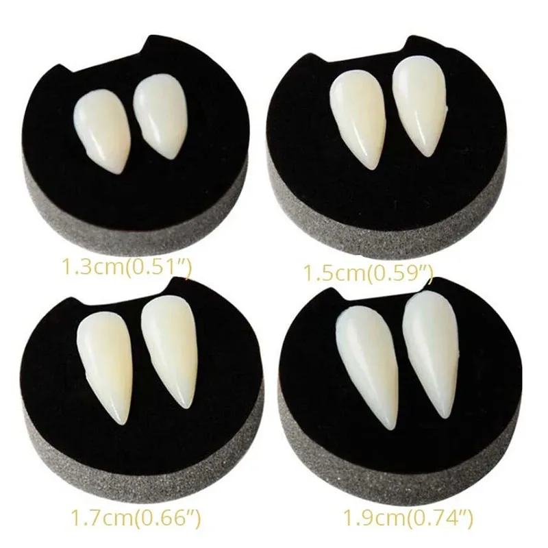 1,3-1,9 cm Halloween Vampir Zähne Horror Prothese Requisiten Mit Zahn Gel Einfache Montieren Cosplay Requisiten Halloween Party decor Liefert – Detail 3