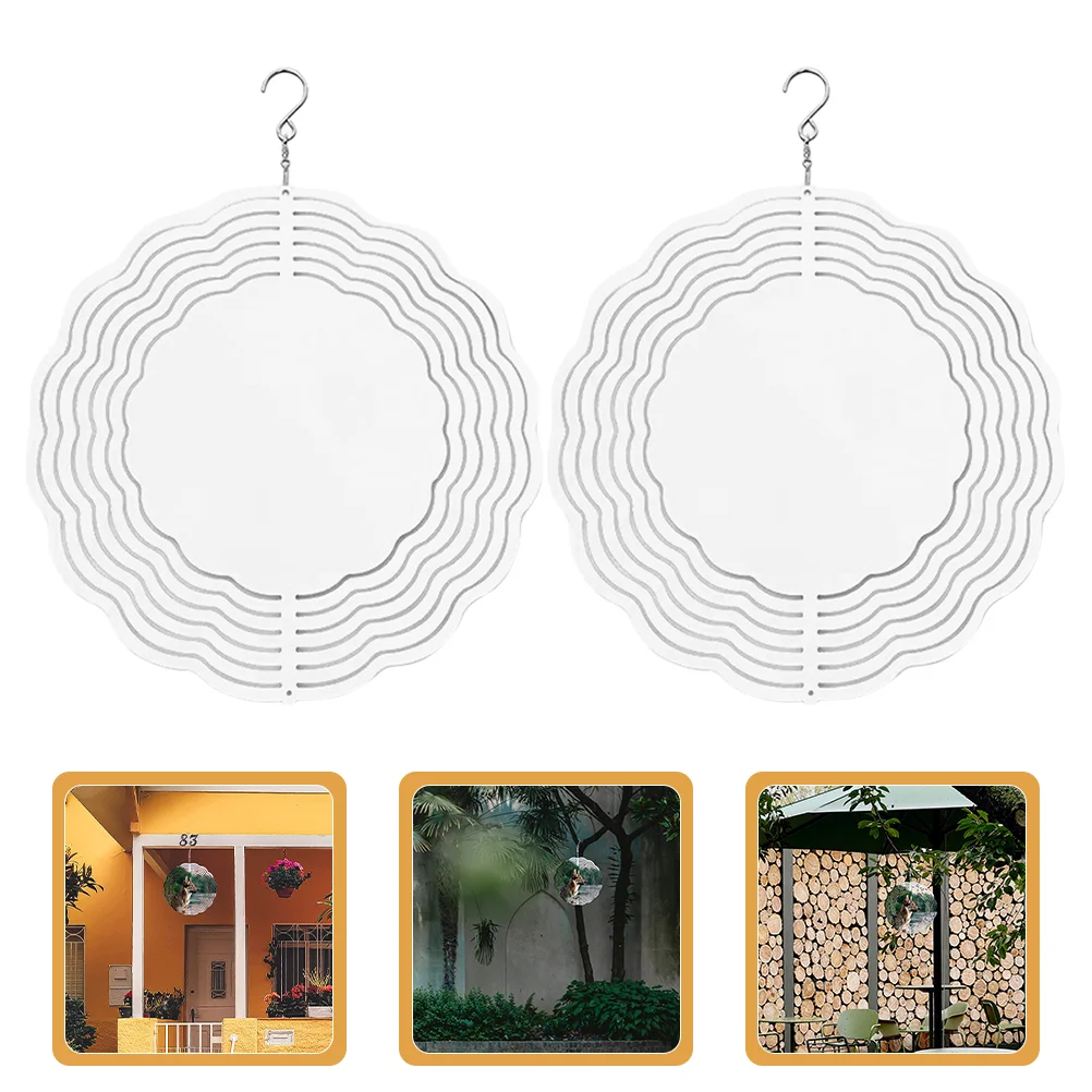 

2 Pcs Backyard Wind Chimes Decorations Metal Bedroom Decore Hanging Spinners Aluminum Sublimation
