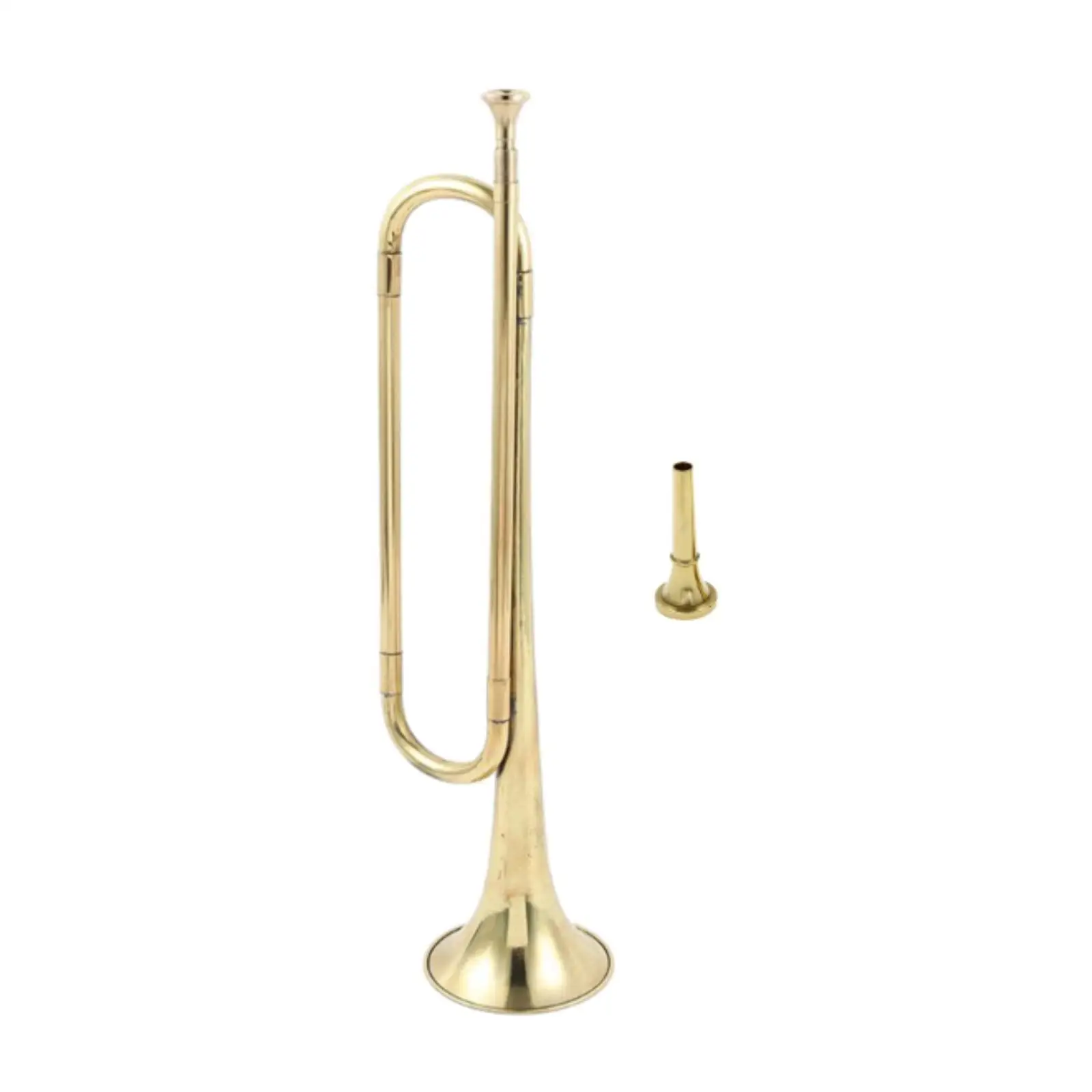 C Flat Bugle Brass Bugle Marching Music Instrument Young Team with Mouthpiece for Cavalry Beginner