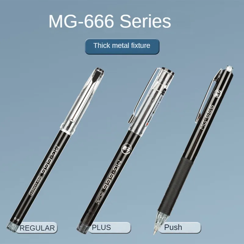 M & G 검정 젤 잉크 펜 및 리필 시험 서명 펜, 학생 시험 사무실용 액체 펜 세트, 0.5mm