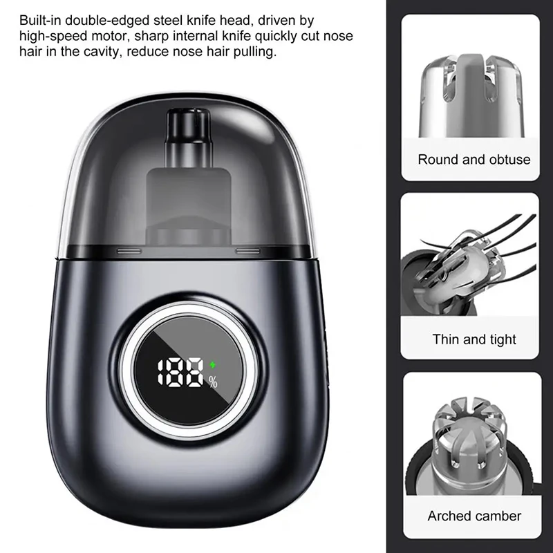 Xiaomi Mini Nose Hair Trimmer Rechargeable Men's Electric Nose Hair Trimmer Nose Scissors Shaver Cleaning Artifact Mini Unisex 2