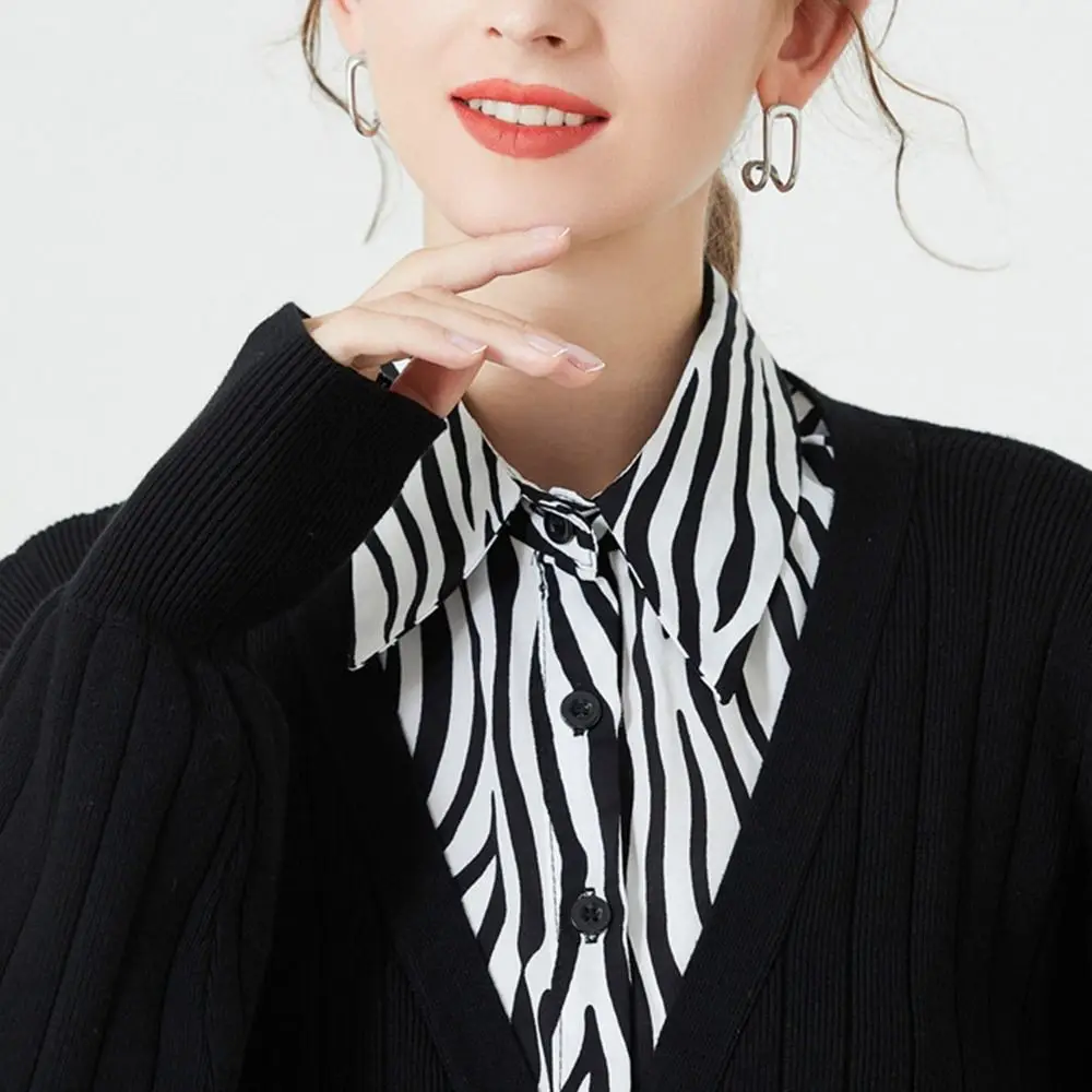 Vintage Detachable Fake Lapel Collar for Women Blouse Sweater False Top Neckwear Ties