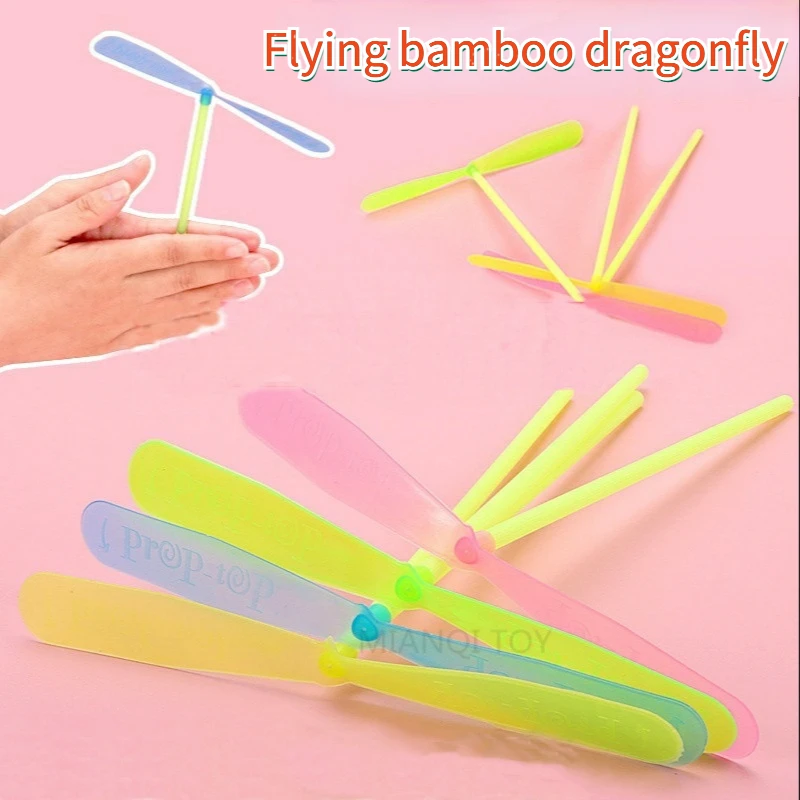 

30/20/10/5pcs Novelty Plastic Bamboo Dragonfly Propeller Baby Kids Outdoor Toy Tradition Classic Nostalgic Toys Flying Arrows