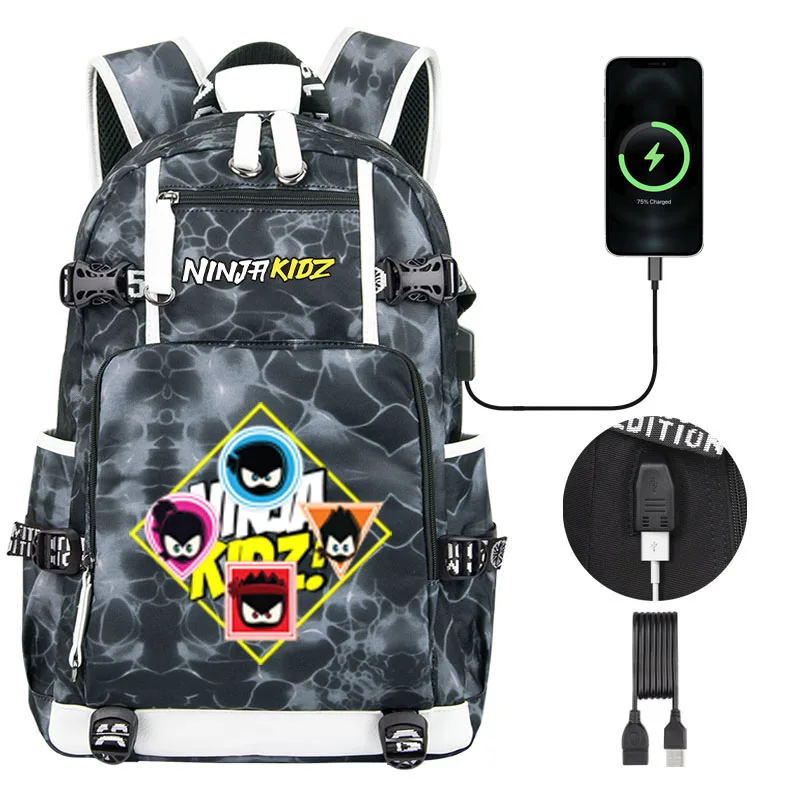 【新品】【希少XLサイズ】B'z✖Mr.Children✖GLAY【UNITE】 NinjaKidz Cartoon Children backpack School bag USB Men Women
