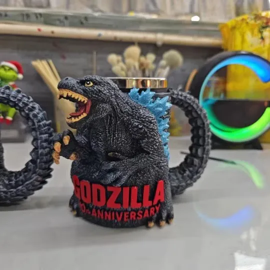 6 Types Godzilla Peripheral Model Ornament Water Cup Godzilla 70th Anniversary 3D Mug Gift Ornament Model Toys Gift 1