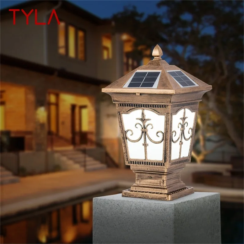 

TYLA Outdoor Solar Post Light Modern Patio Pillar LED Waterproof Lighting For Lawn Garden Fence Gate Porch Courtyard