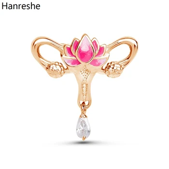 Hanreshe 여성 자궁 의료 주얼리 브로치 핀, 산부인과 의사 간호사용 의료 자궁 연꽃 옷깃 배지