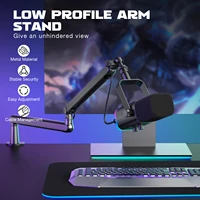 FIFINE Adjustable Low-profile Arm Microphone Stand with Cable Managment/Desk Mount, Suspension Boom for K688 Ampligame AM8-BM88 2