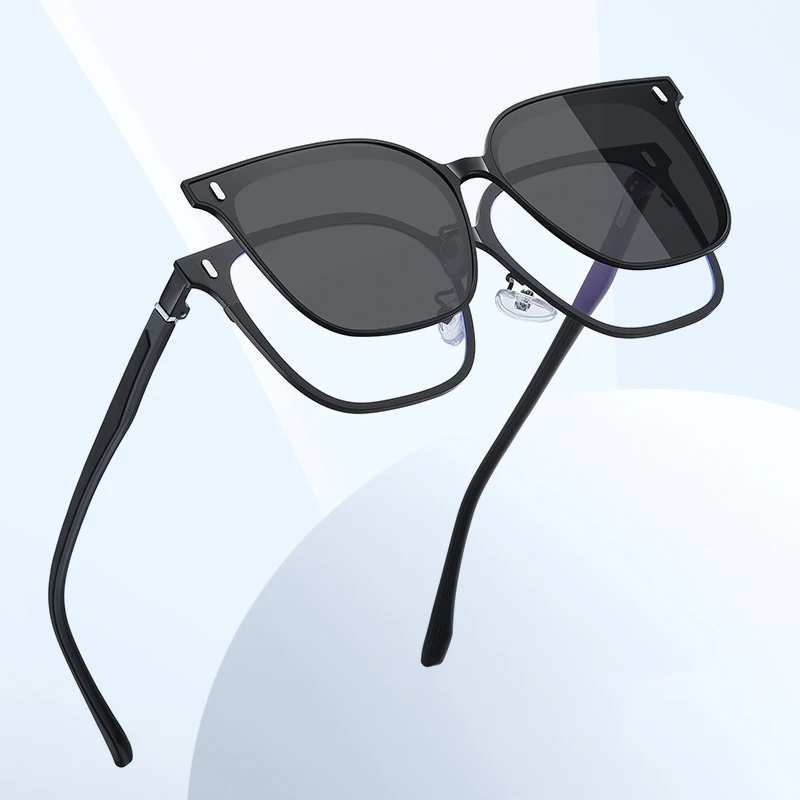 

2023 Модные поляризованные солнцезащитные очки для мужчин и женщин с магнитным зажимом оптические оправы для очков по рецепту магнитные зажимы в стиле ретро 2 I