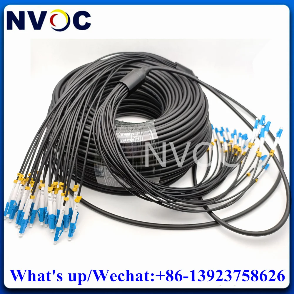 50/100/150/200M 24Core Lcapc-Lcupc Armored Patch Cavo 24C Modalità Singola Blindati Lszh Nero Cavo 24 Fibra Di Lc/Sc Patch Cord Cavo Di Ponticello