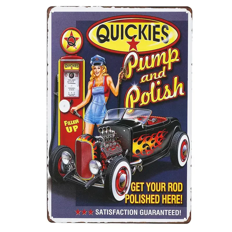 1pc Gas Service Metal Tin Sign Garage Signs Men Cave Poster Coffee Wall Decor