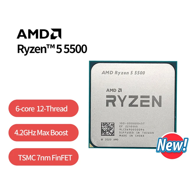 AMD Ryzen 5 5500 R5 5500 3.6 GHz 6-Core 12-Thread CPU Processor 7NM L3=16M  100-000000457 Socket AM4 New but without cooler - AliExpress