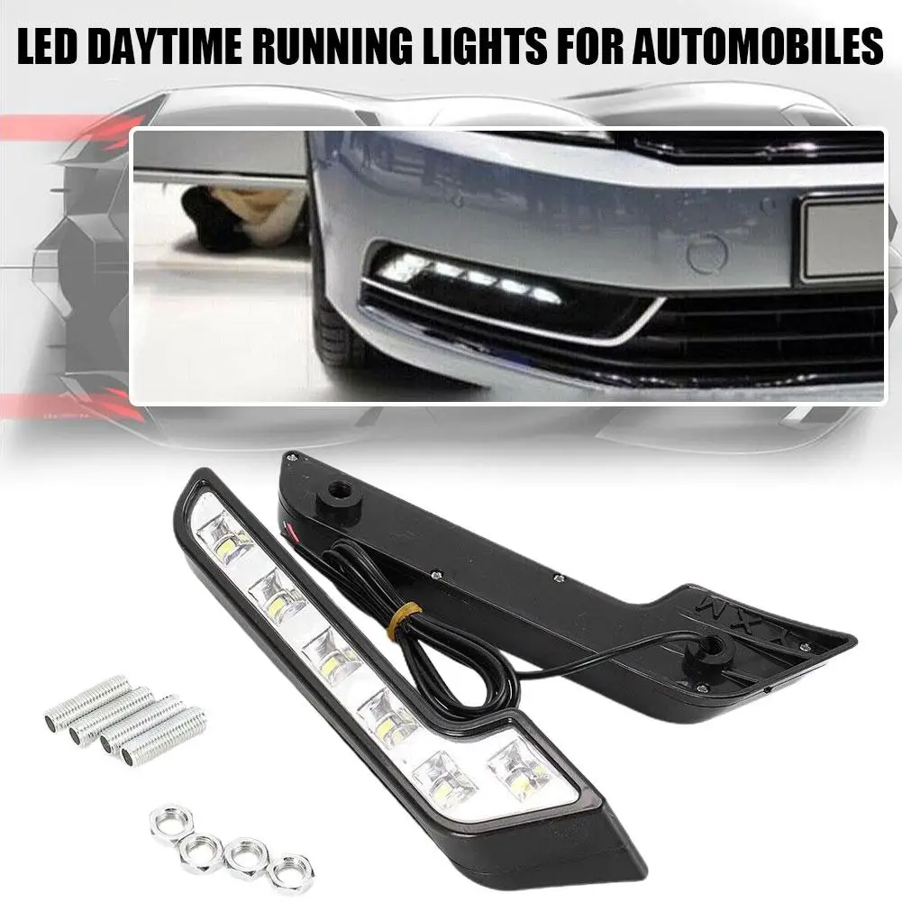 1 satz Universal LED Auto Tagfahrlicht 6LED 12 V L-förmigen DRL Weißes Licht 660LM Wasserdichte Fahren nebel Lichter Zubehör