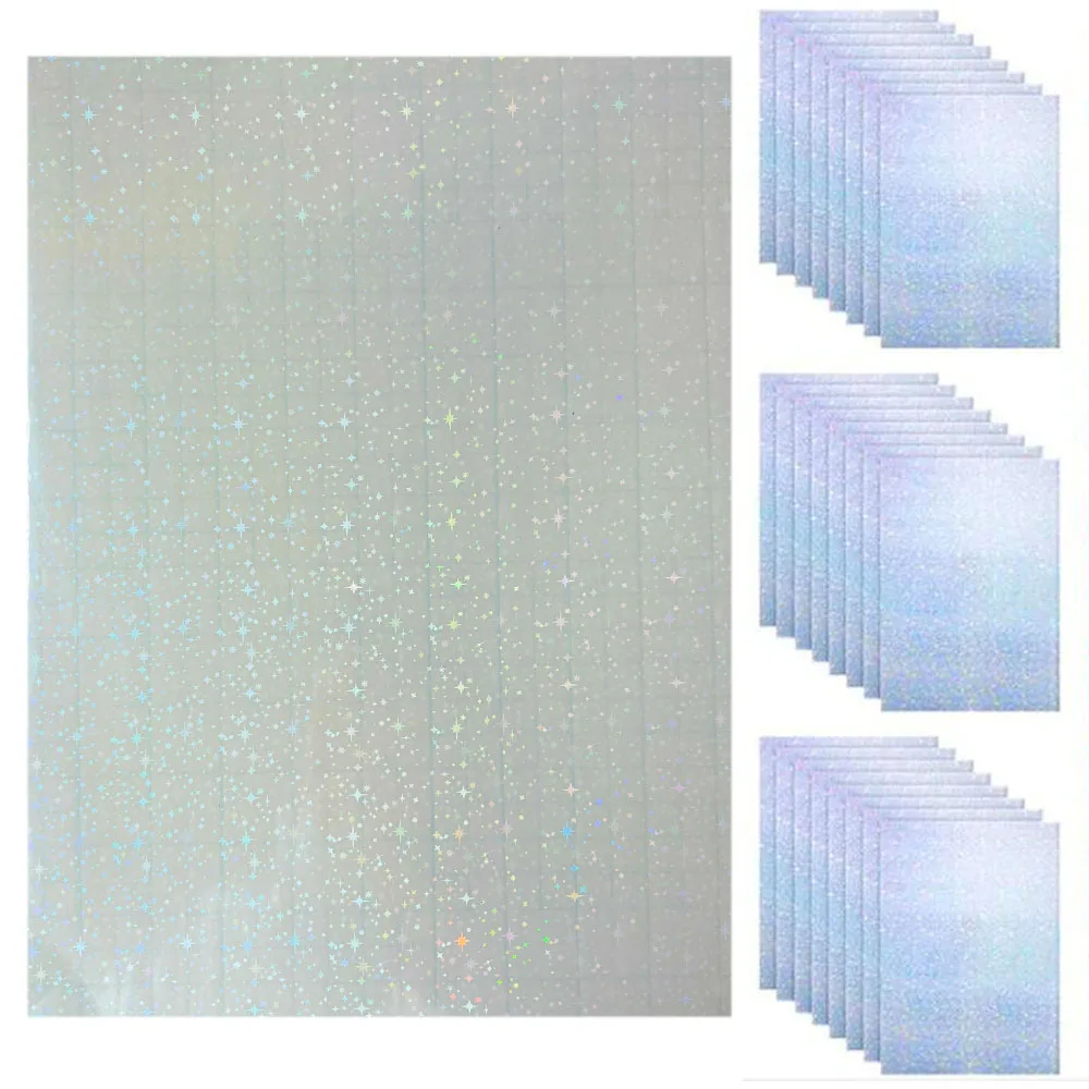 50 Fogli Di Carta Adesiva Olografica Trasparente Formato A4 Pellicola Di Laminazione Impermeabile Adesivi Olografici Per Decorazione Della Casa 99238736