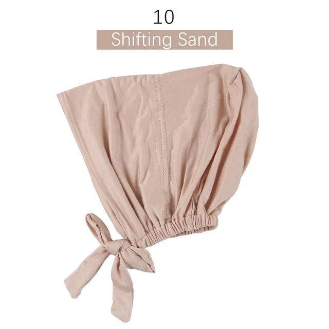 Muslim Women Elastic Tie Back Inner Hijab Caps Cotton Jersey Stretch Underscarf Modal Bonnet Headwrap Turbante Mujer 10