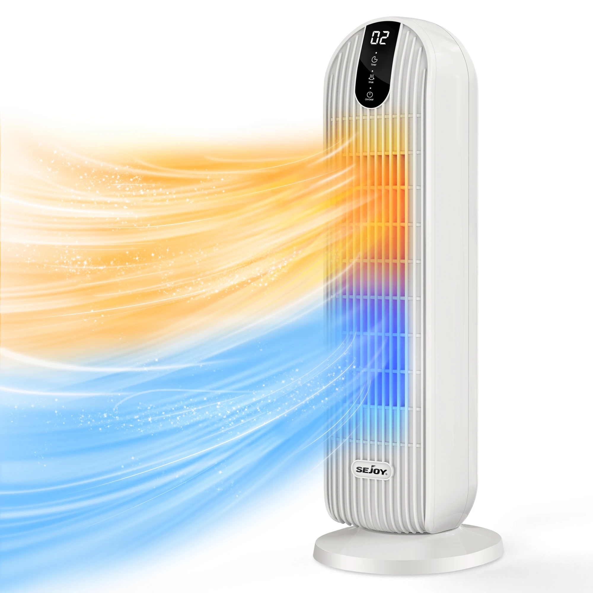 Sejoy 2000W Electric Heater Home 3 gears 220v EU Plug Space Heater PTC Ceramic Heater,with Timing,Automatic Swing,Heating Fans 5