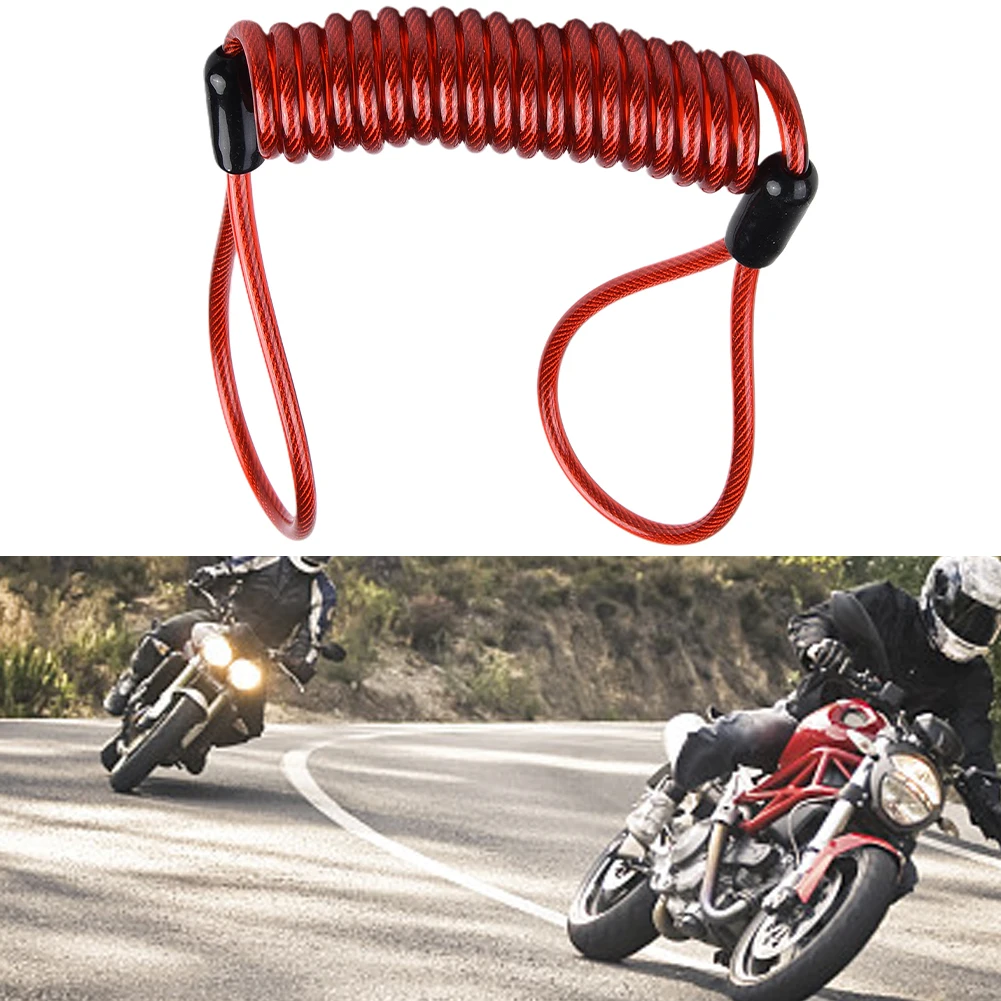 

120CM Motorcycle Brake Disc Lock Scooter Reminder Cable Anti Theft Cable Protections Alarm Locks Motorcycle Scooter Lanyard