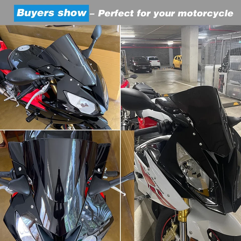 Doppelte Blase Windschutzscheibe Schwarz Für BMW S1000RR Ab Baujahr 2020 - Sporttourer Optik