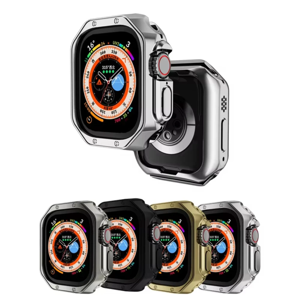 Sleek Metal TPU Bumper Case for Apple Watch - Durable Protector Cover