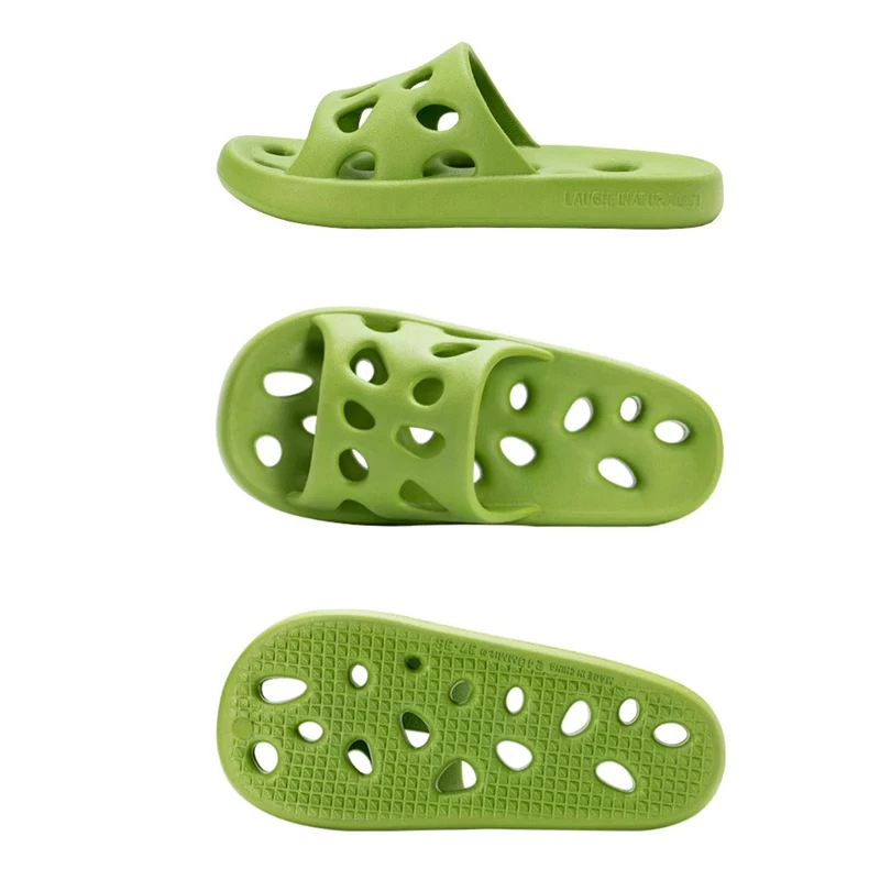 Hollow Out Bathroom Shower Slippers Women Men Slides Anti-Slip