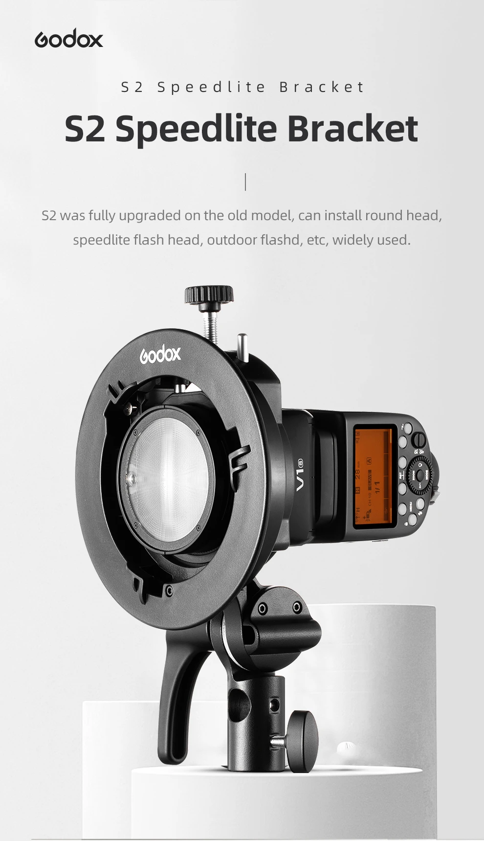 S2 Bowens Mount Flash S-type Holder Bracket for V1 V860II AD200 AD400PRO Speedl