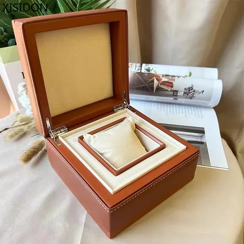 Watch Storage Box New Wood Leather Automatic Watch Display Big Box Jewelry Storage Organizer Case Decoration Gift Man Xisidon Watch Container Box
