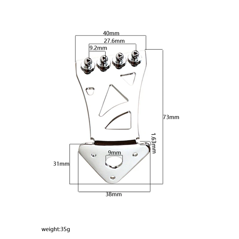 4 Strings Banjo Tailpiece For Guitar Replacement Accessory,Silver