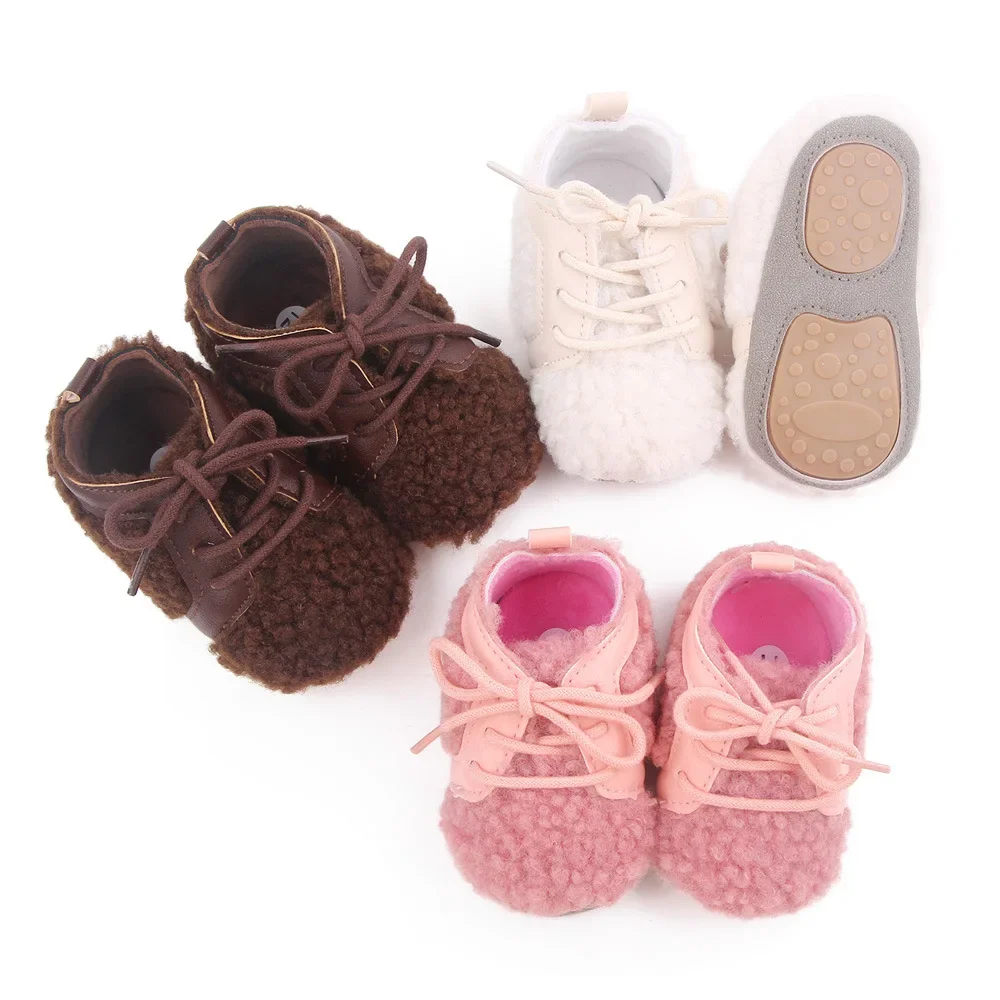 

New Baby Shoes Socks Boy Girl Booties Winter Warm Animal Face Crawl Anti-slip Toddler Prewalkers Soft Infant Newborn Crib Shoes